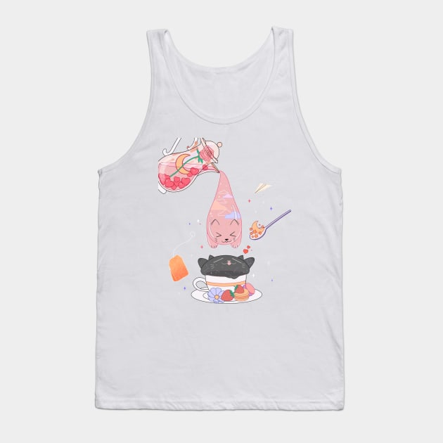 Rose Tea and Cafe Tank Top by unosakichan
